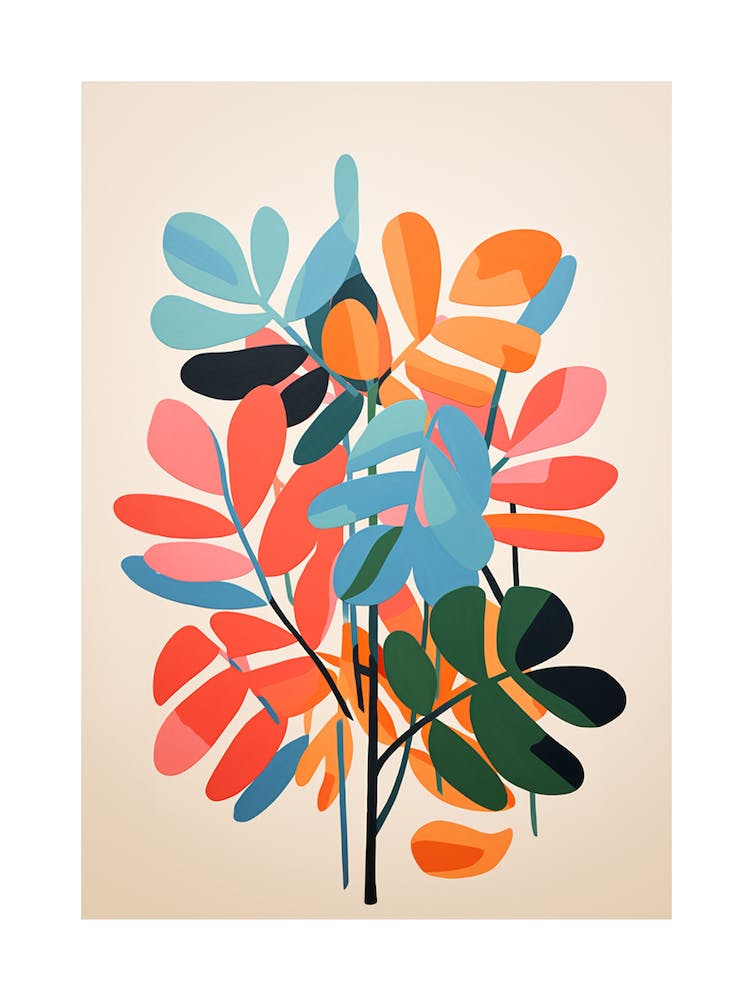 Matisse Inspired Abstract Botanical Bathroom Poster