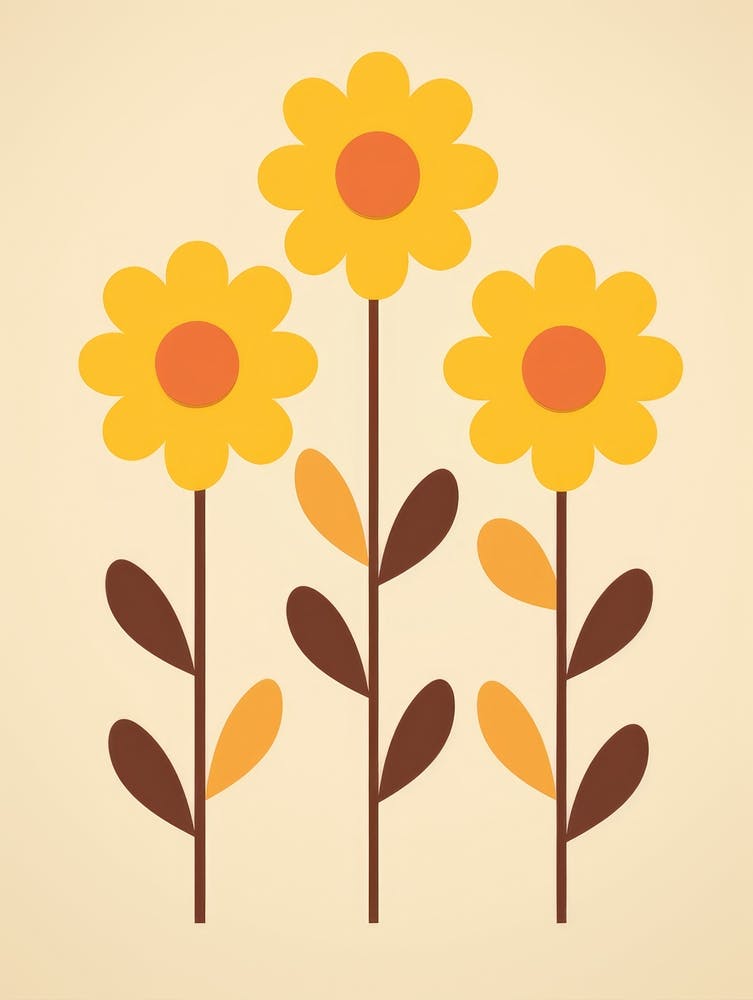 Three Yellow Flowers
