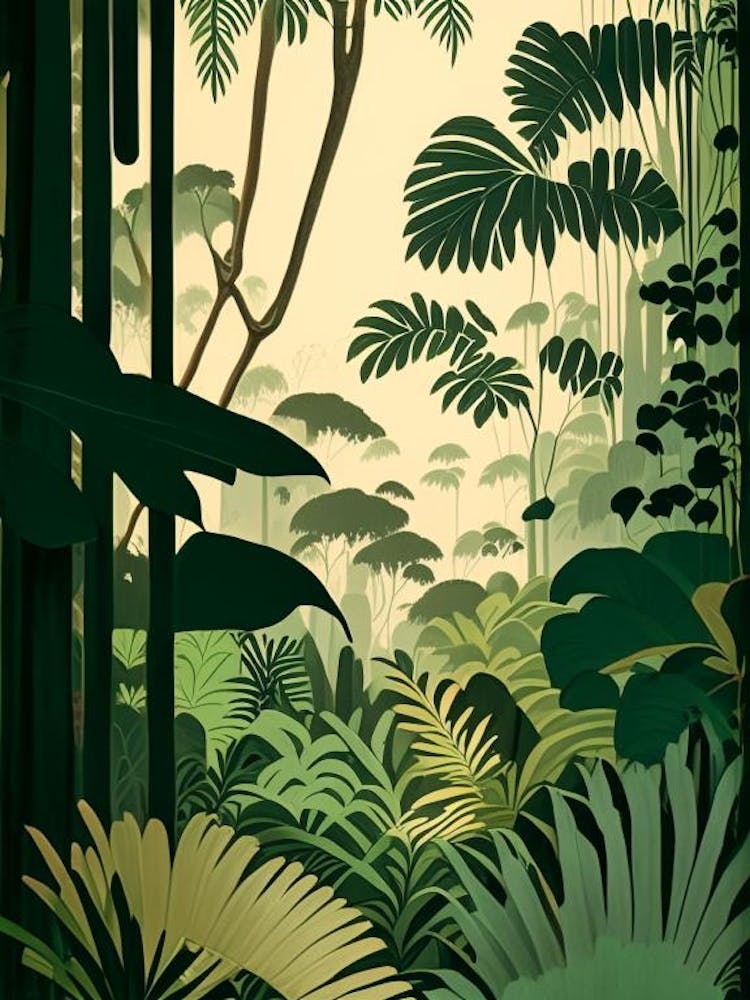 Serene Rainforest Rousseau Inspired