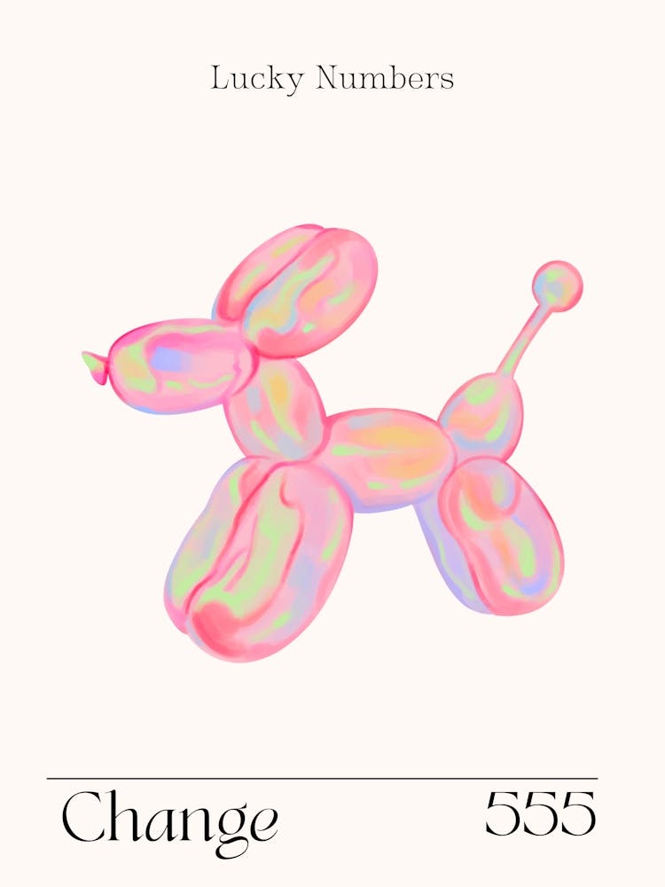 Ballon Dog Retro Change Angel Numbers 555