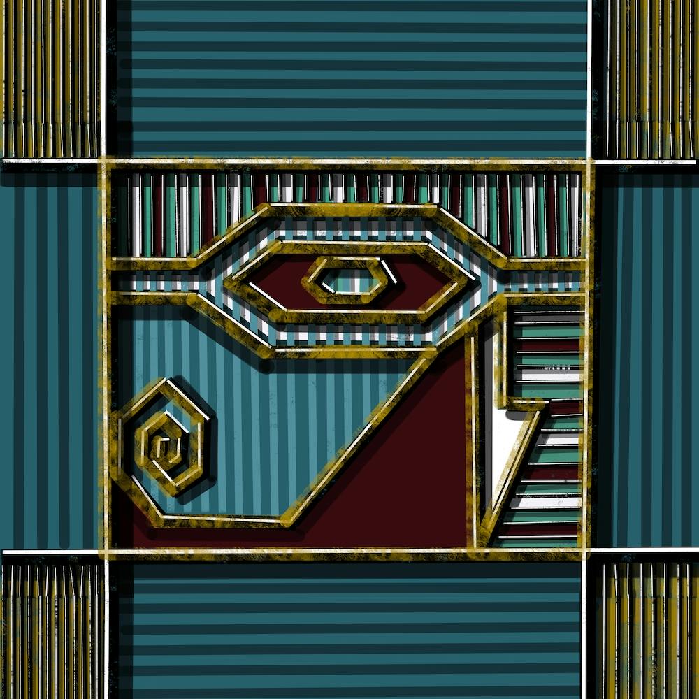 The Protective Eye of The Egyptian God Horus in an Abstract Modern Cool Pattern Art Design