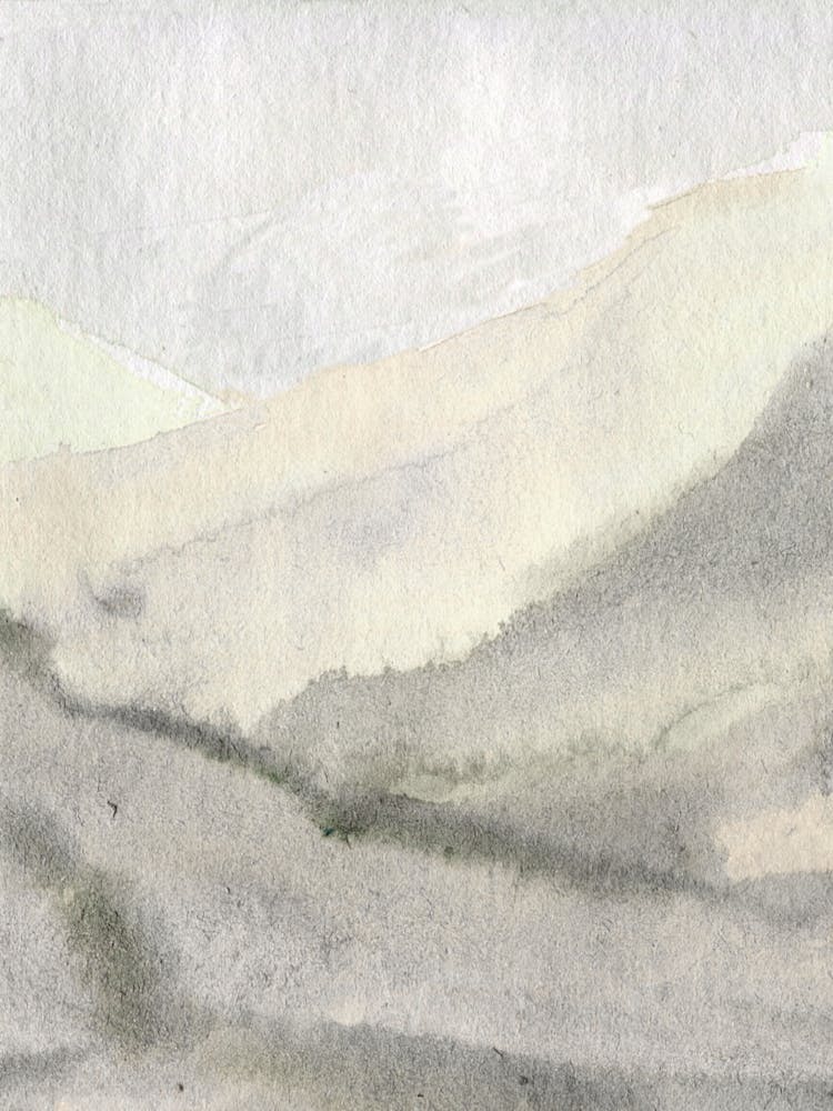 Watercolour Of Mountains