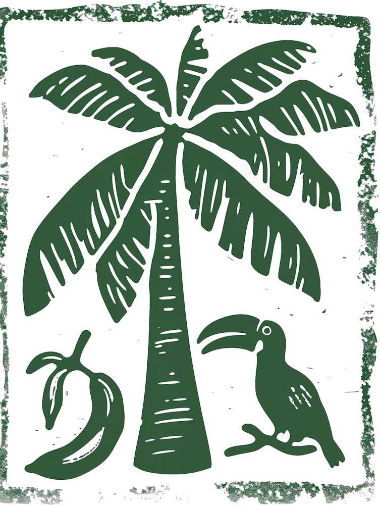 Palm Tree And Toucan