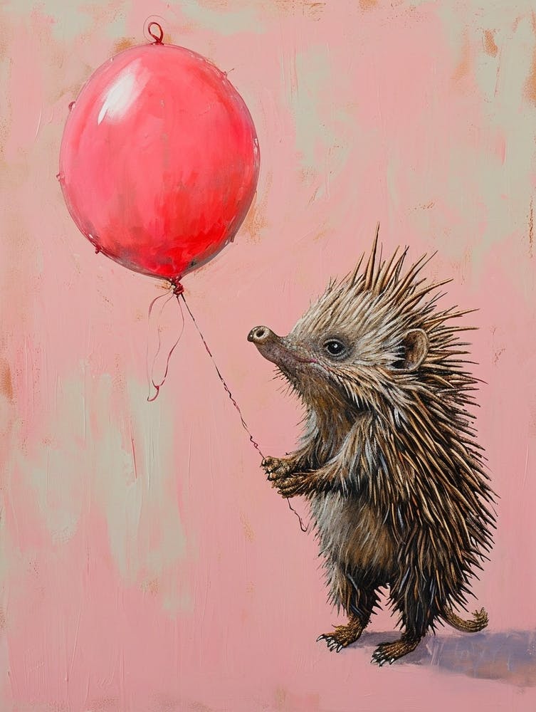 Cute Porcupine 2 With Balloon