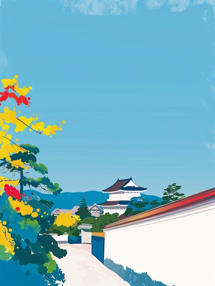 Nijo Castle Kyoto 5 Farbige Illustration