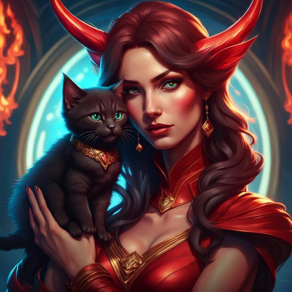 Devil Woman With Cat