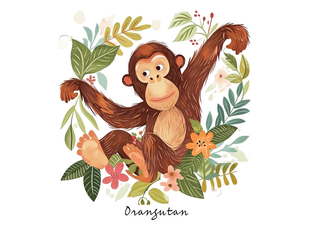 Little Floral Orangutan 3 Poster