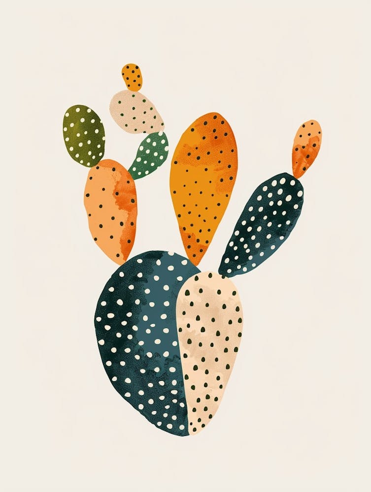 Opuntia Fragilis Minimalist Abstract Illustration 1