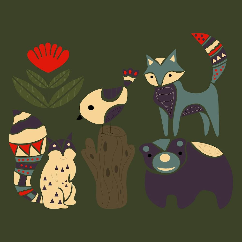 Folkie Forest Animals 1