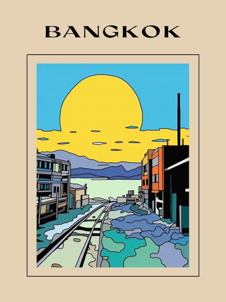Minimal Design Style Of Bangkok, Thailand 2 Poster