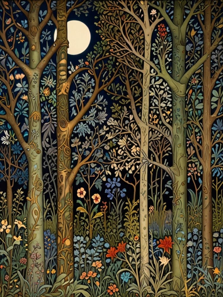 William Morris Woods At Night 1