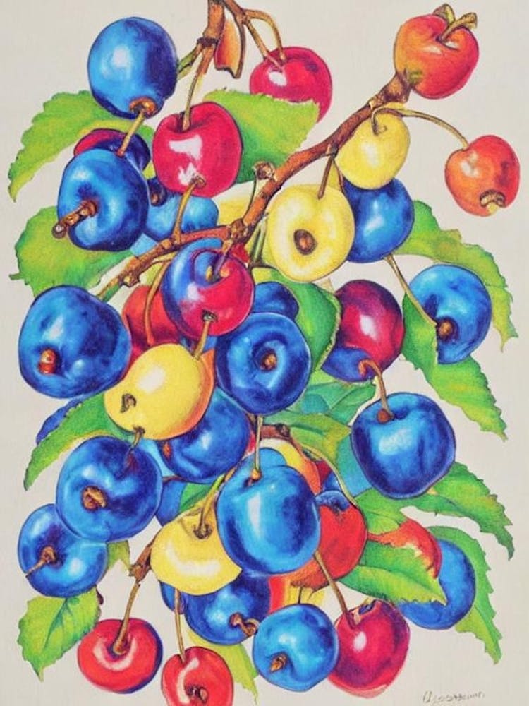 Surinam Cherry 1 Vintage Sketch Fruit
