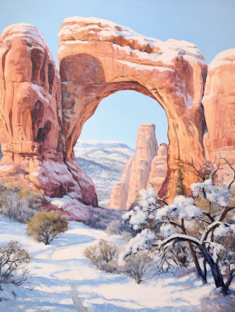 Dreamy Winter Painting Arches National Park United States 2