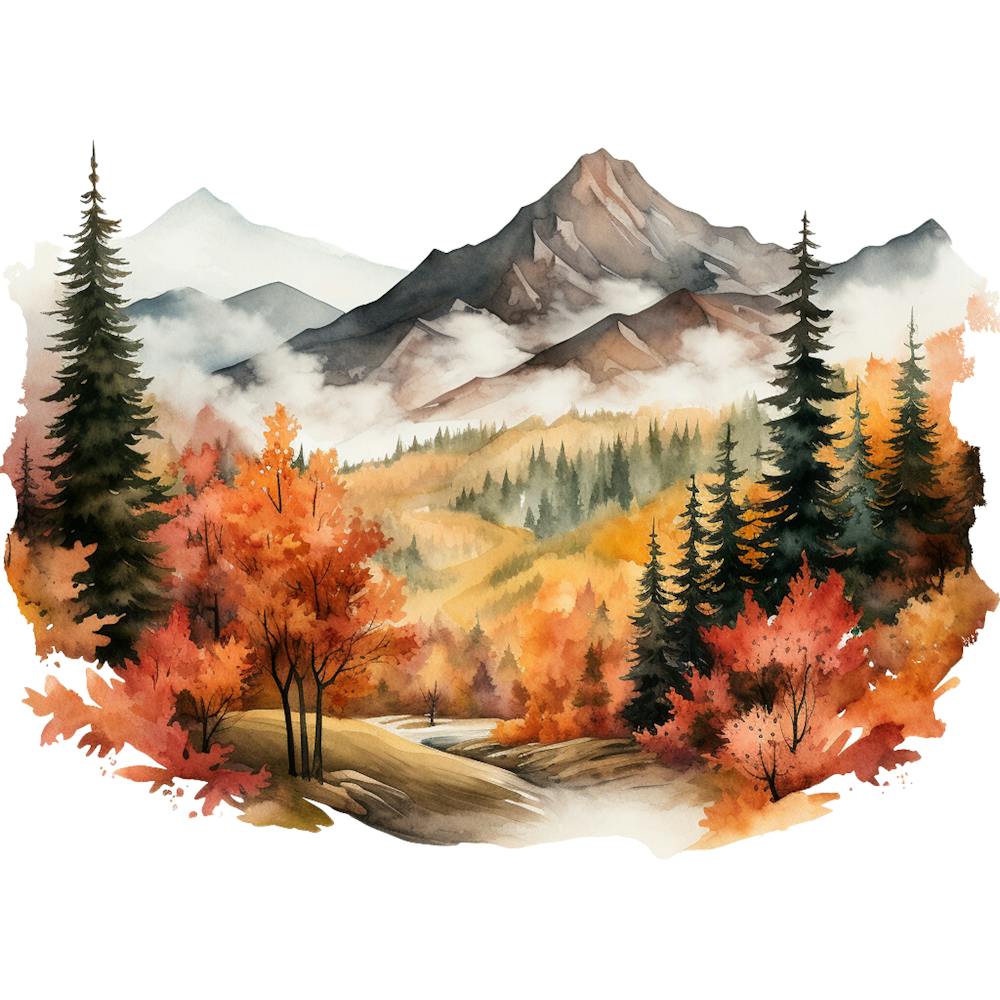 Watercolor Autumn Landscape 50