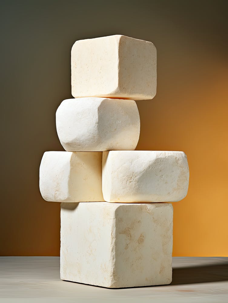 Stacked Blocks Of Cheese, Stones Art