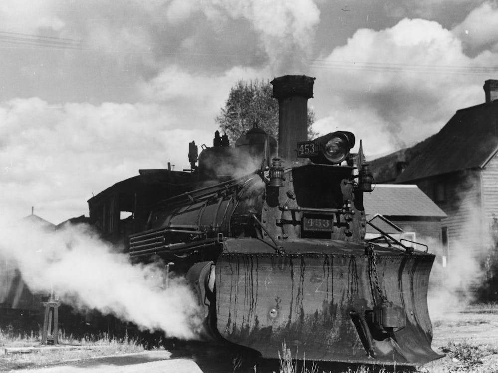 Locomotive With Snowplow Of Narrow Gauge Railroad, Telluride, Colorado By Russell Le