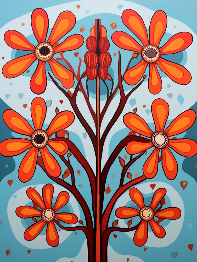 Flower Motif Painting Kangaroo Paw 3