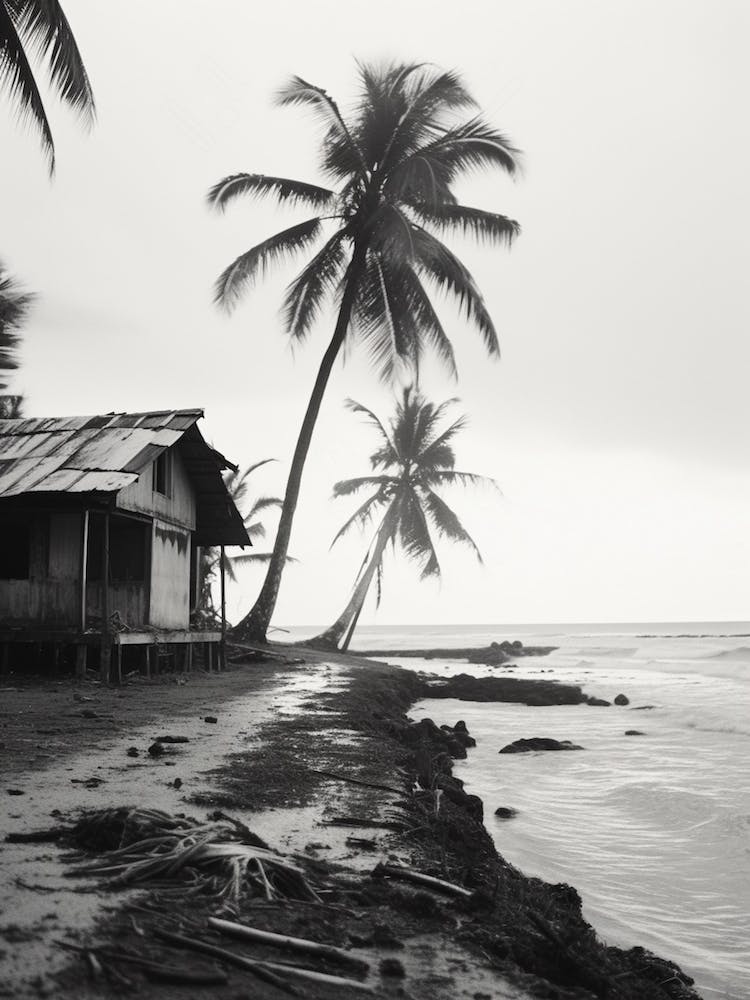 Samoa, Black And White Analogue Photograph 3