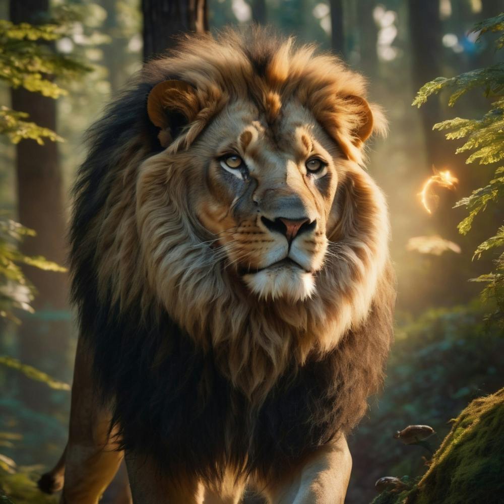 Lion In The Forest