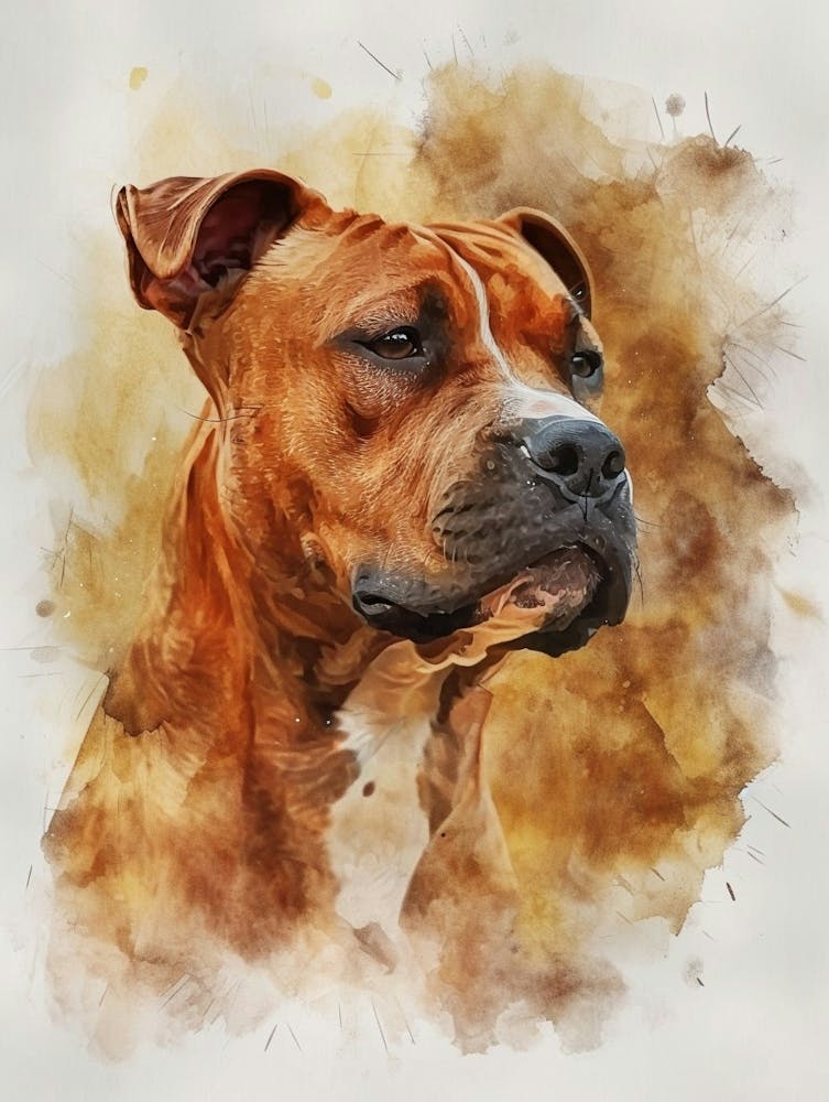 Staffordshire Bull Terrier Acrylic Painting 5