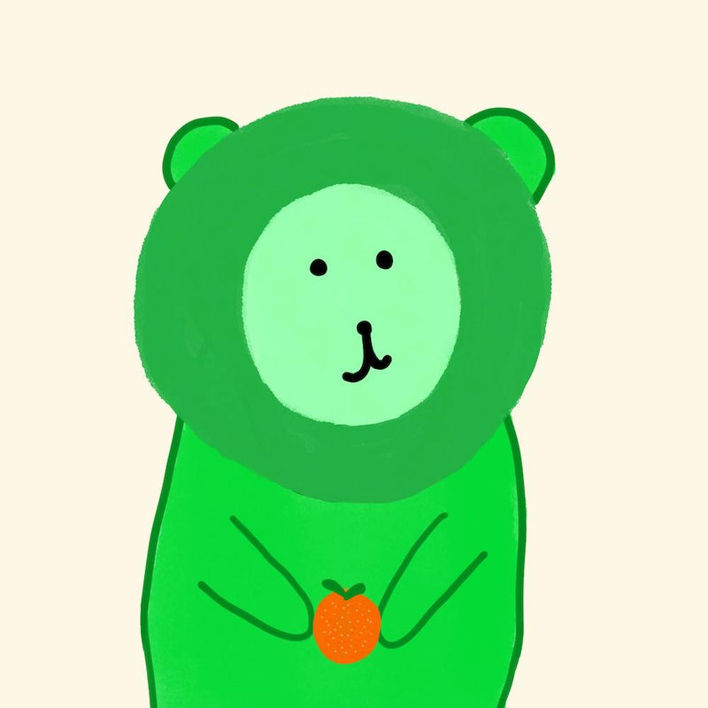 Green Lion with Orange 🍊🦁