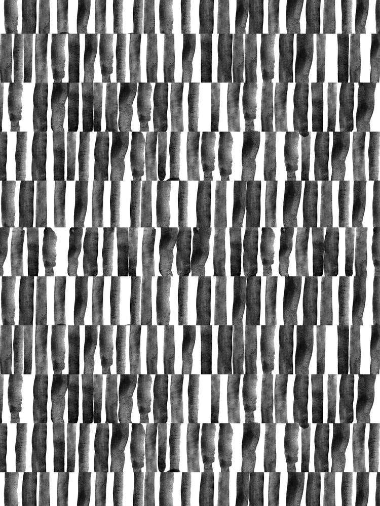 Minimal Black and White Brushstroke Pattern Wall Art