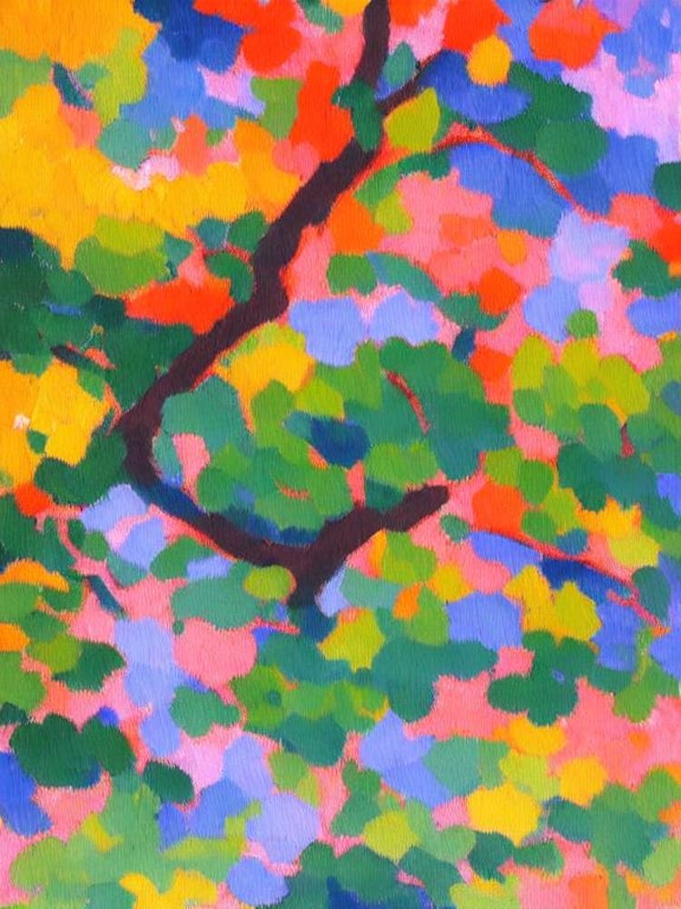 Shagbark Hickory tree Abstract Block Colour