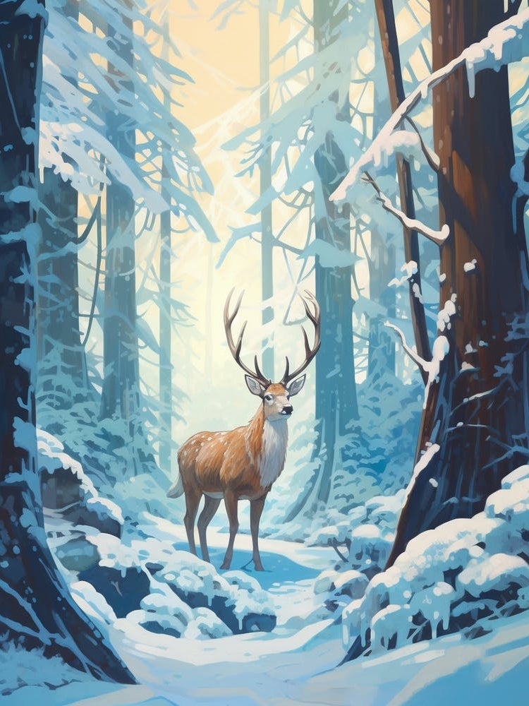 Winter Deer 3 Illustration