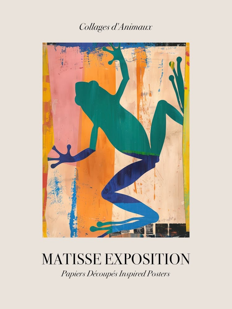 Frog 4 Matisse Inspired Exposition Animals Poster