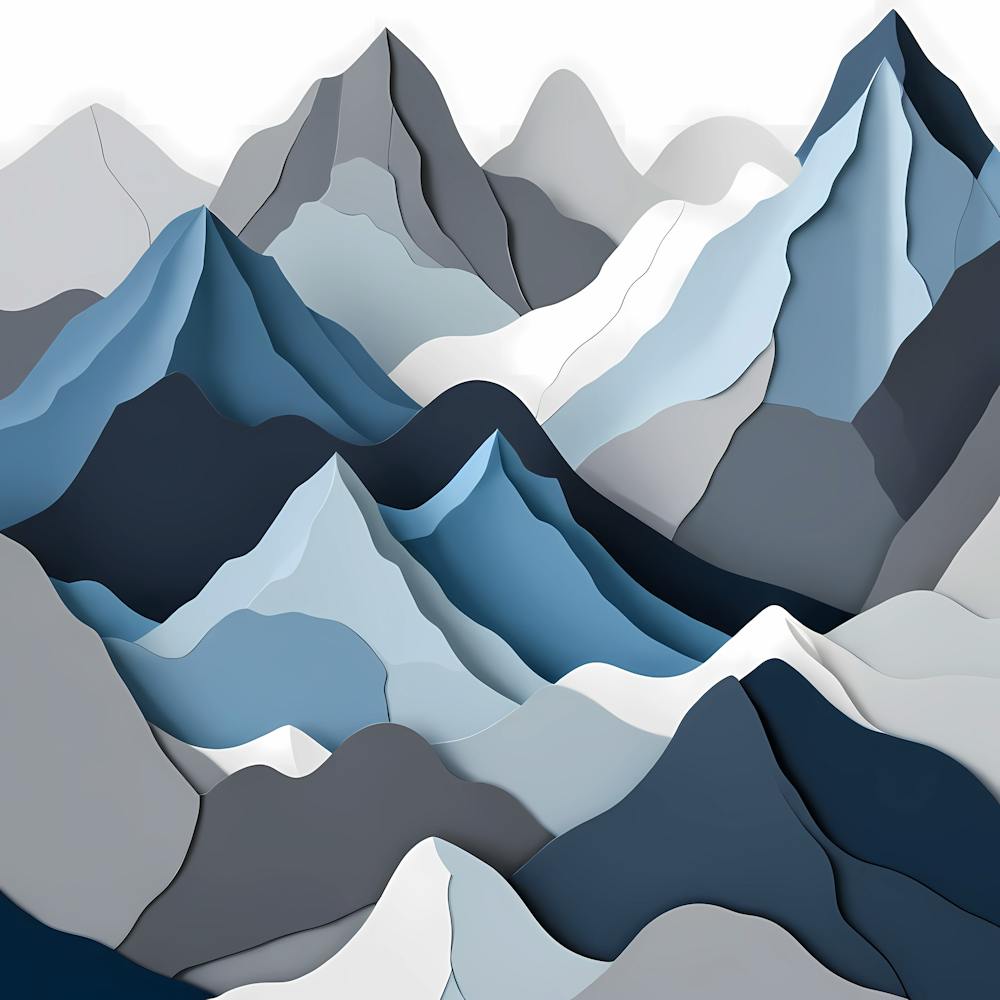 Montagnes en Papier Découpé