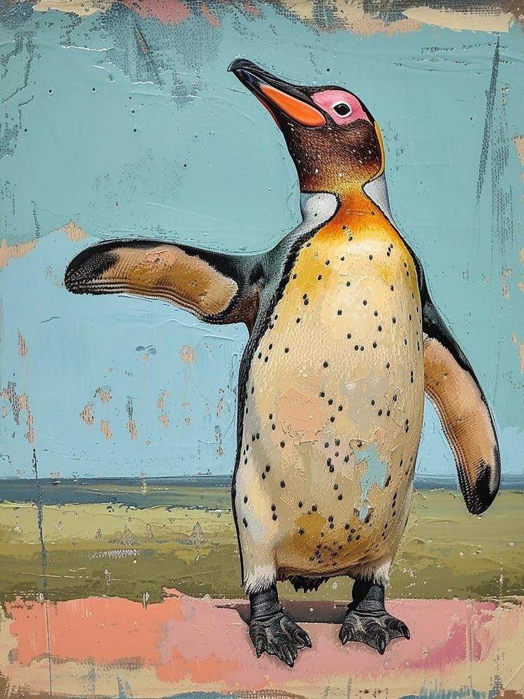 Galapagos Penguin Salisbury Plain Colour Block Painting 4
