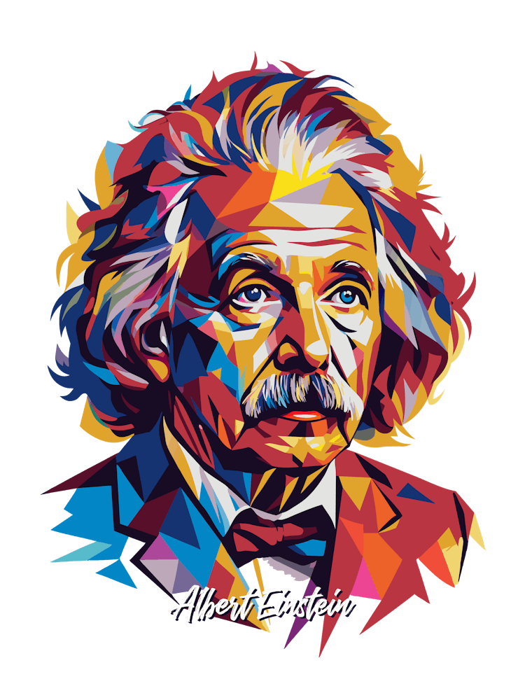 Albert Einstein 2 Portrait WPAP Pop Art