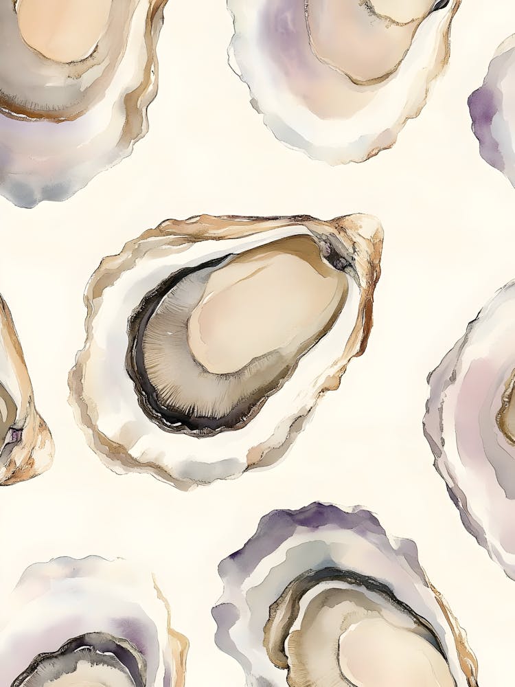 Watercolor Oysters 1