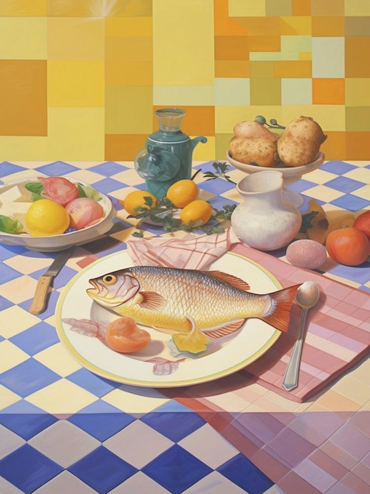 Perch Still Life Painting