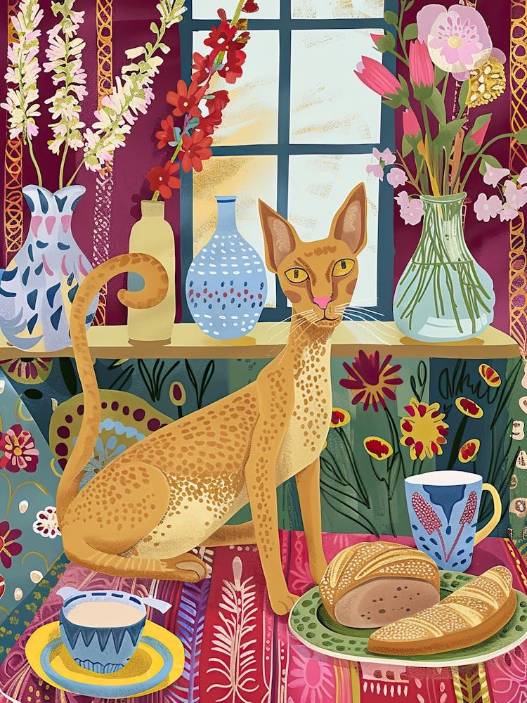 Tea Time With A Oriental Shorthair Cat 1
