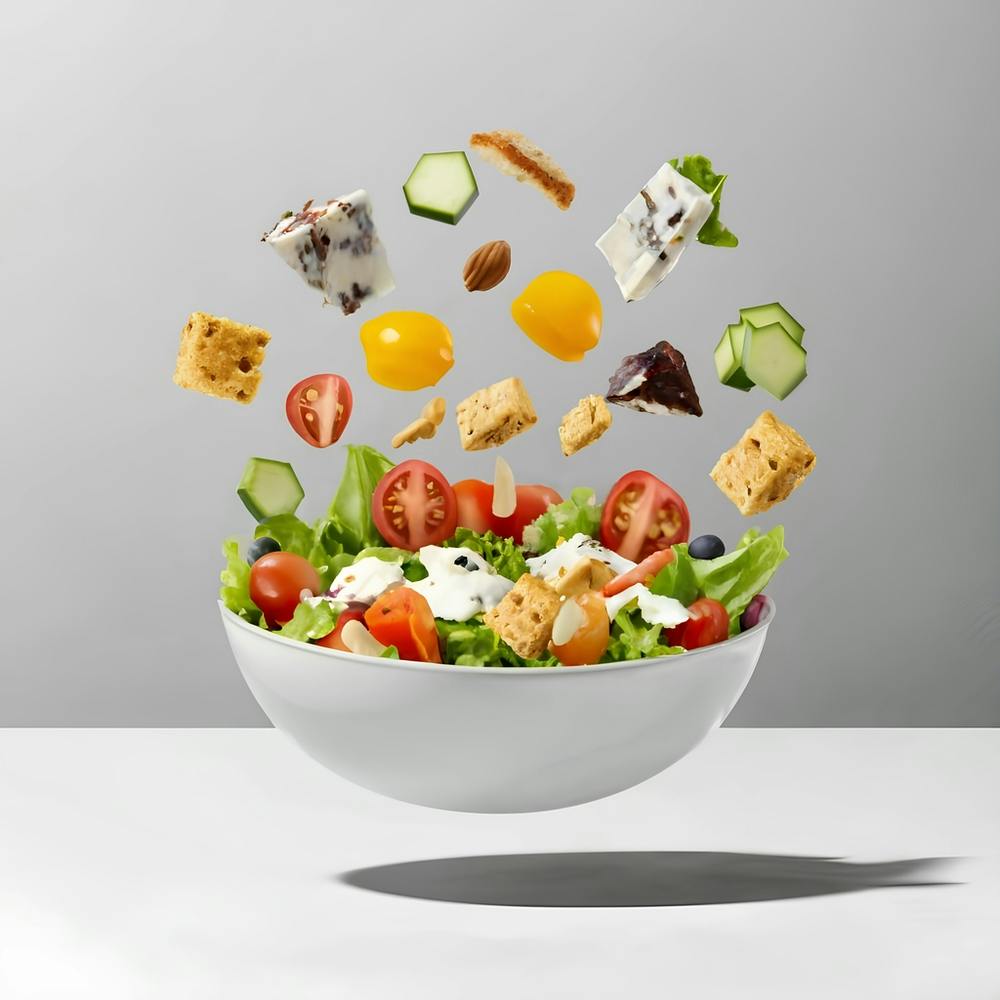 A Dynamic Splashes Of Food In A Flying Food Phot (1)(1)