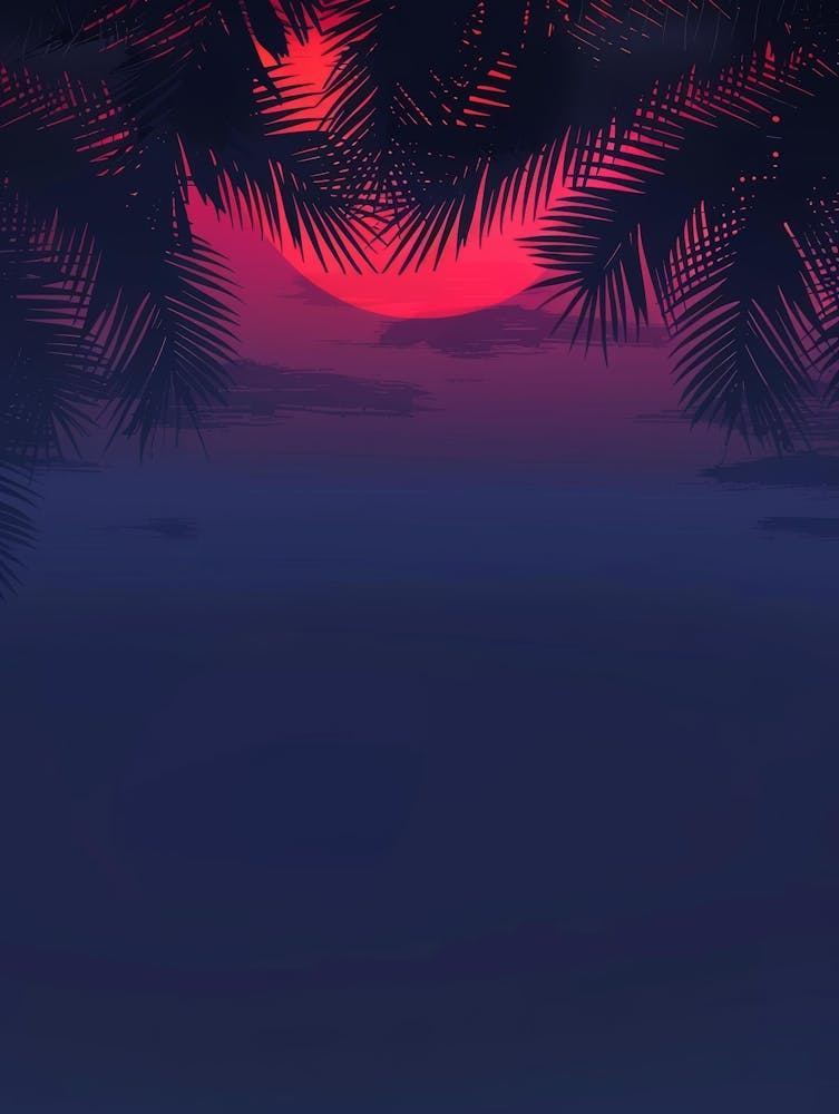 Sunset With Palm Trees 6