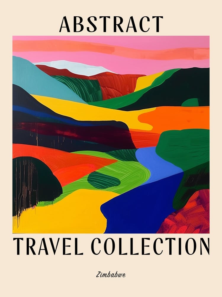 Abstract Travel Collection Poster Zimbabwe