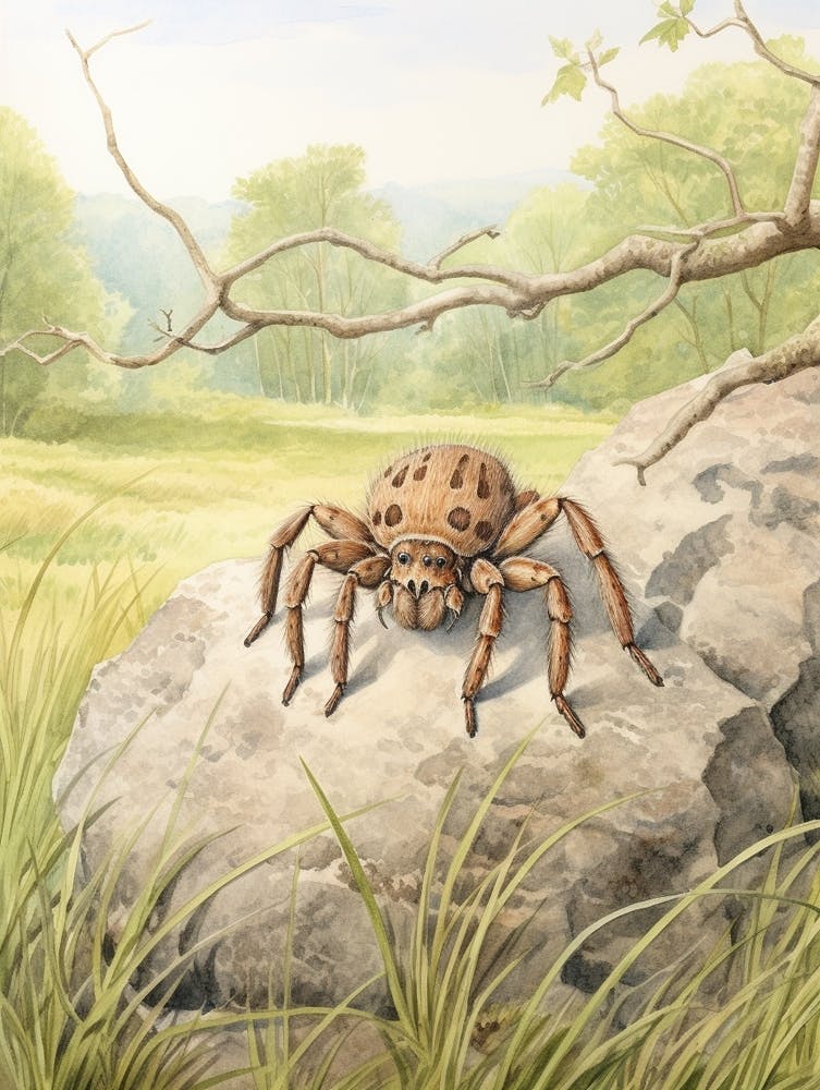 Storybook Animal Watercolour Spider