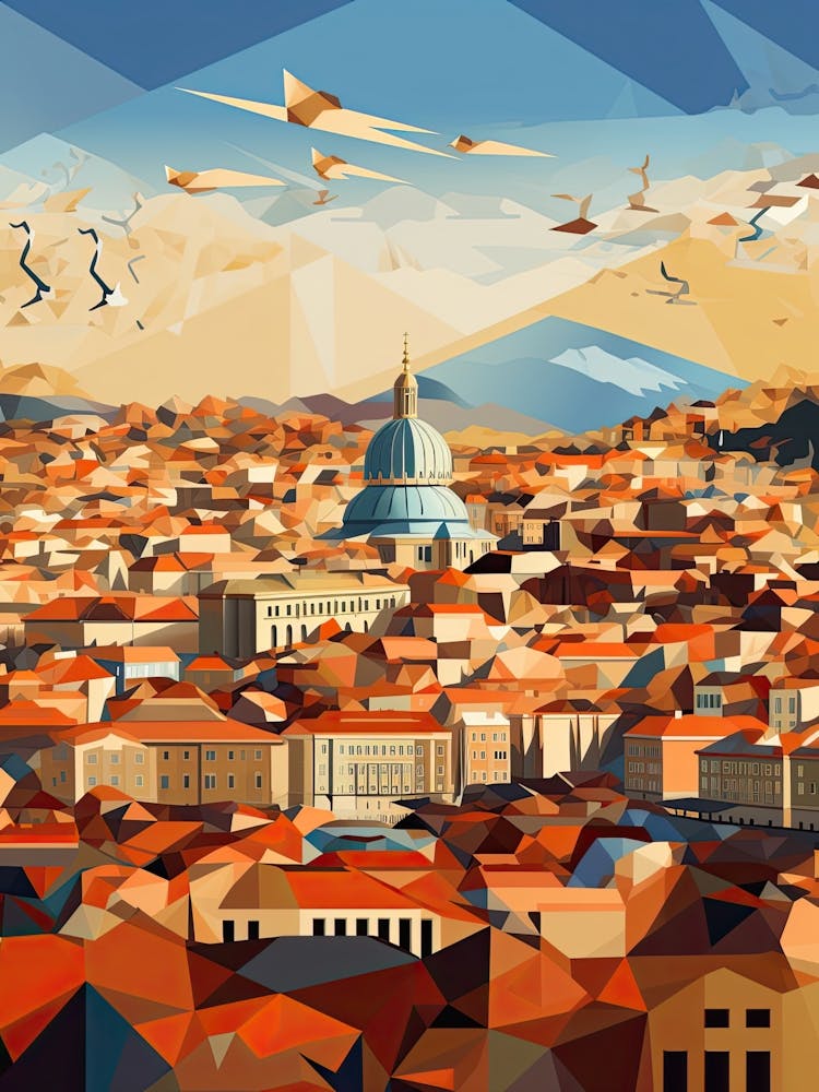 Vienna, Austria, Geometric Illustration 4