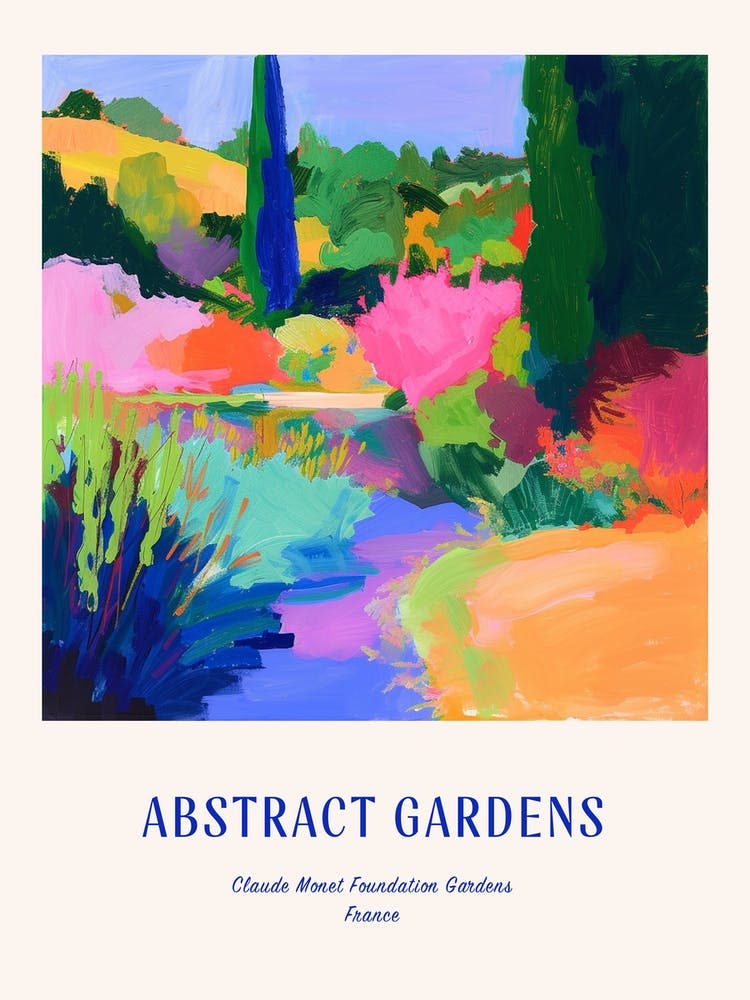 Jardins Colorés de la Fondation Claude Monet, France - Affiche Bleue 2