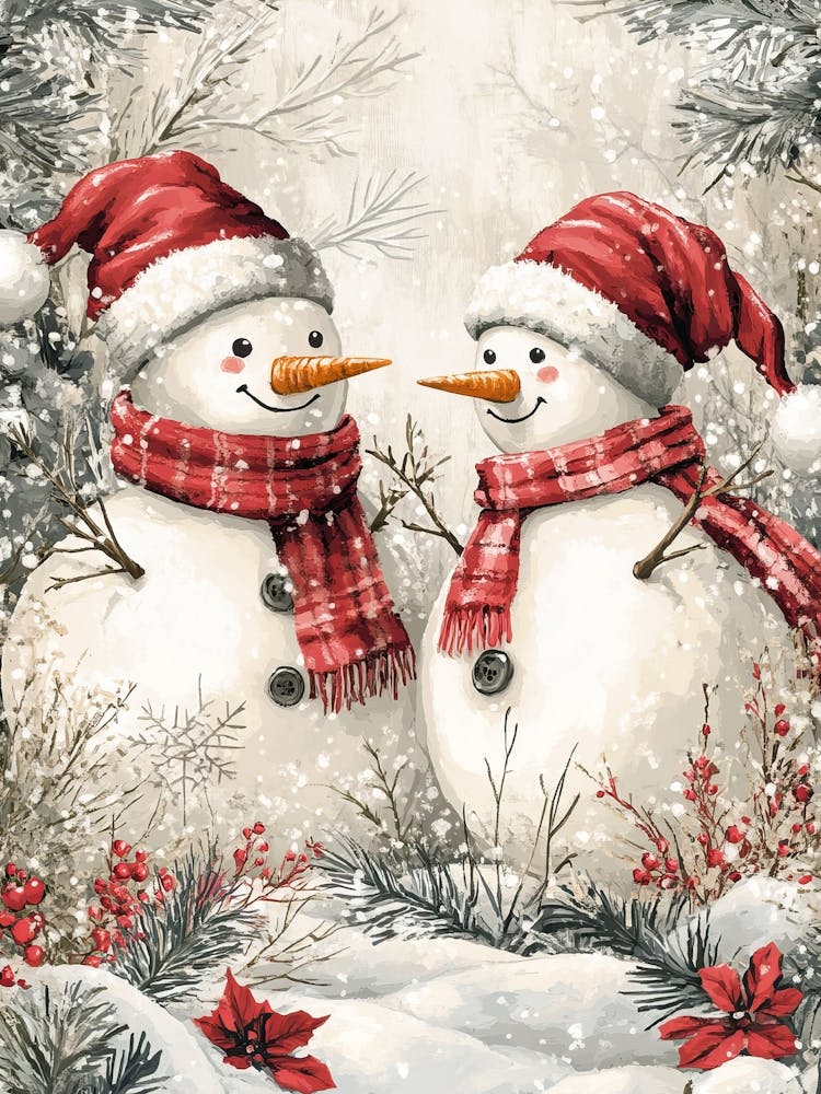 Christmas Snowman Painting