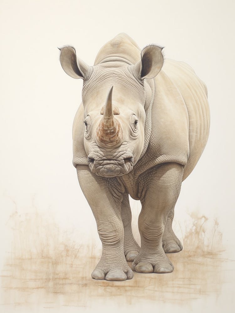 Rhino Walking Portrait 2