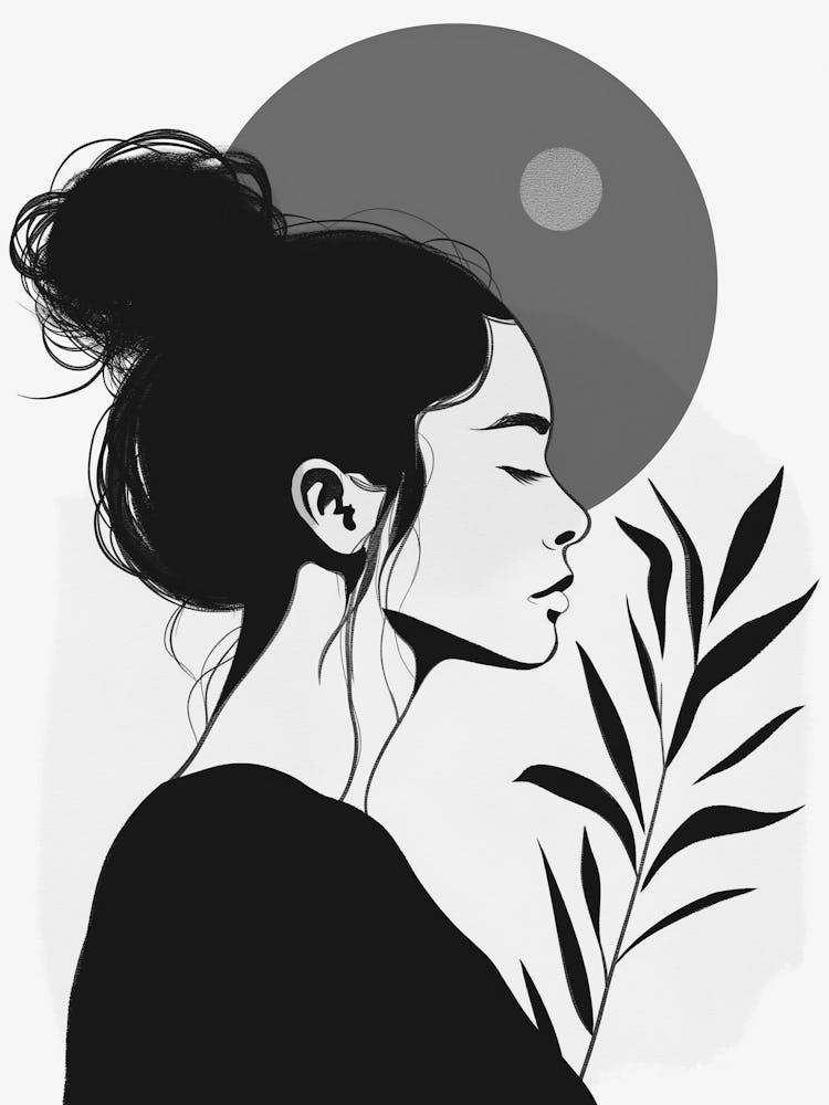 Black And White Portrait Of A Girl