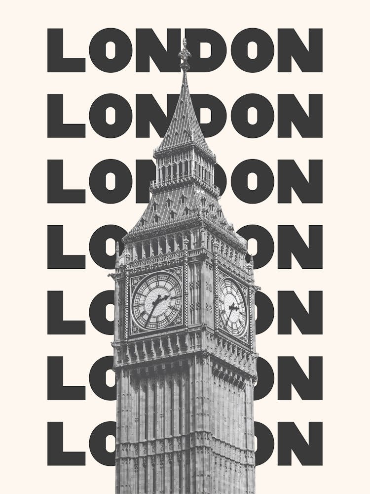 London Big Ben Black & White