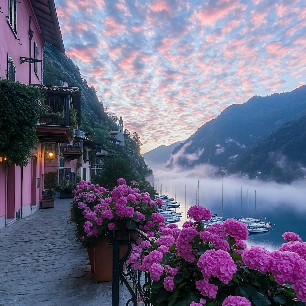 Sunrise On Lake Como
