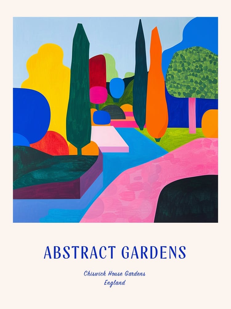 Colourful Gardens Chiswick House Gardens United Kingdom 4 Blue Poster