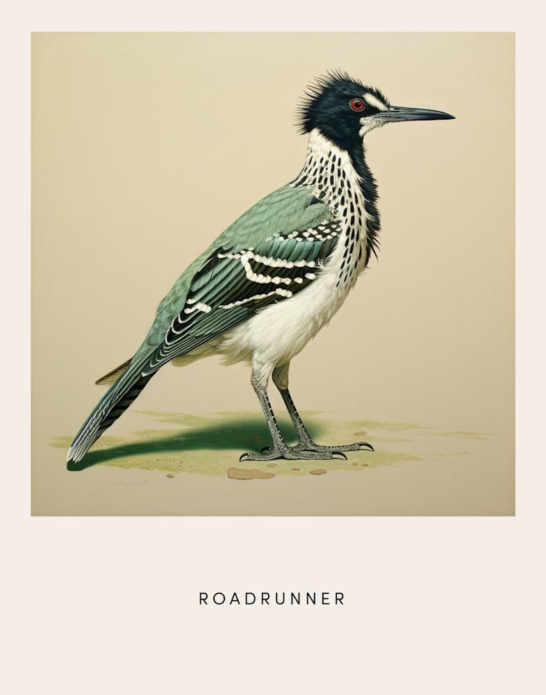 Ohara Koson Inspired Bird Painting Roadrunner 4 Poster