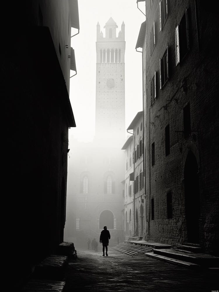 Siena, Italy,  Black And White Analogue Photography  1