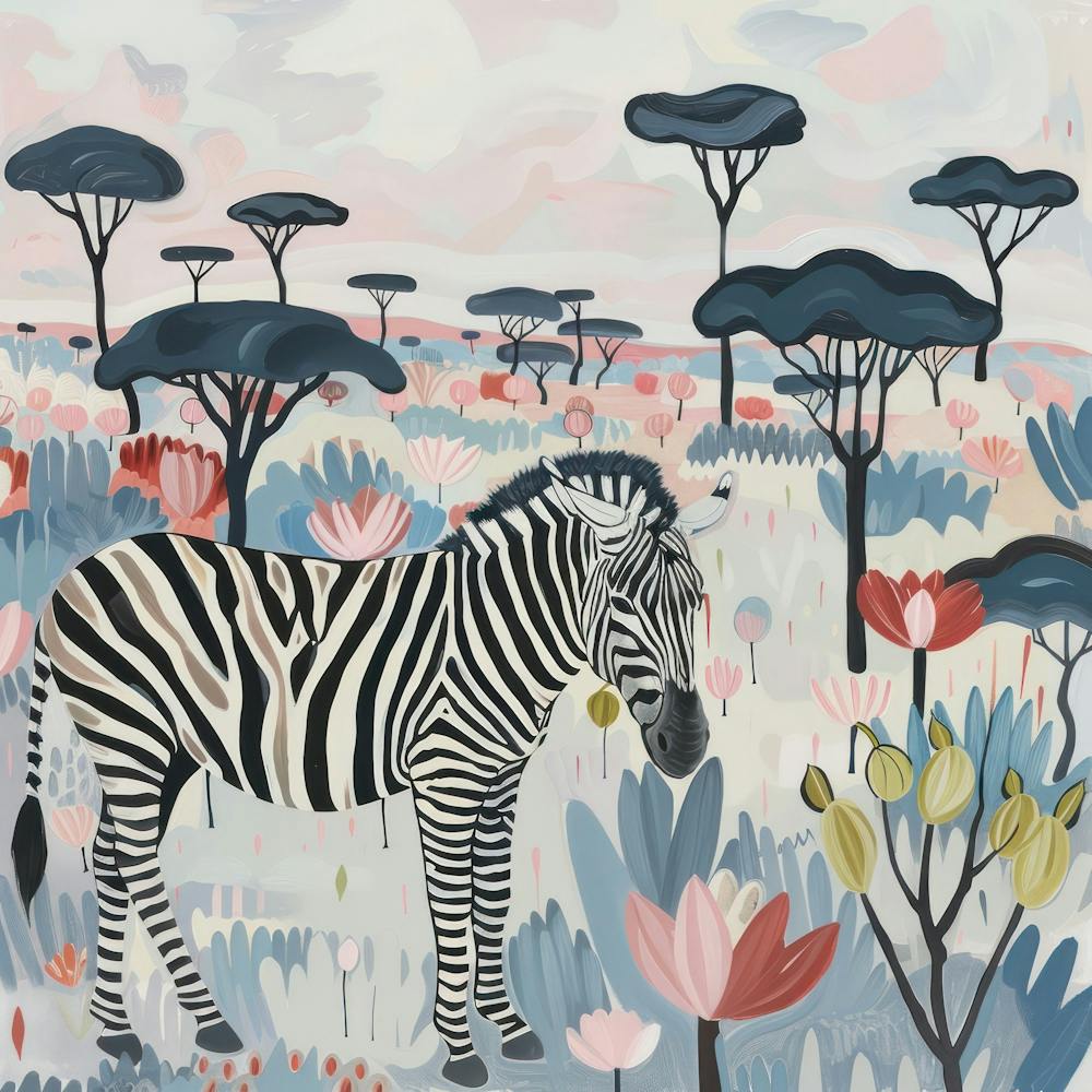 Zebra Pastell Illustration 3